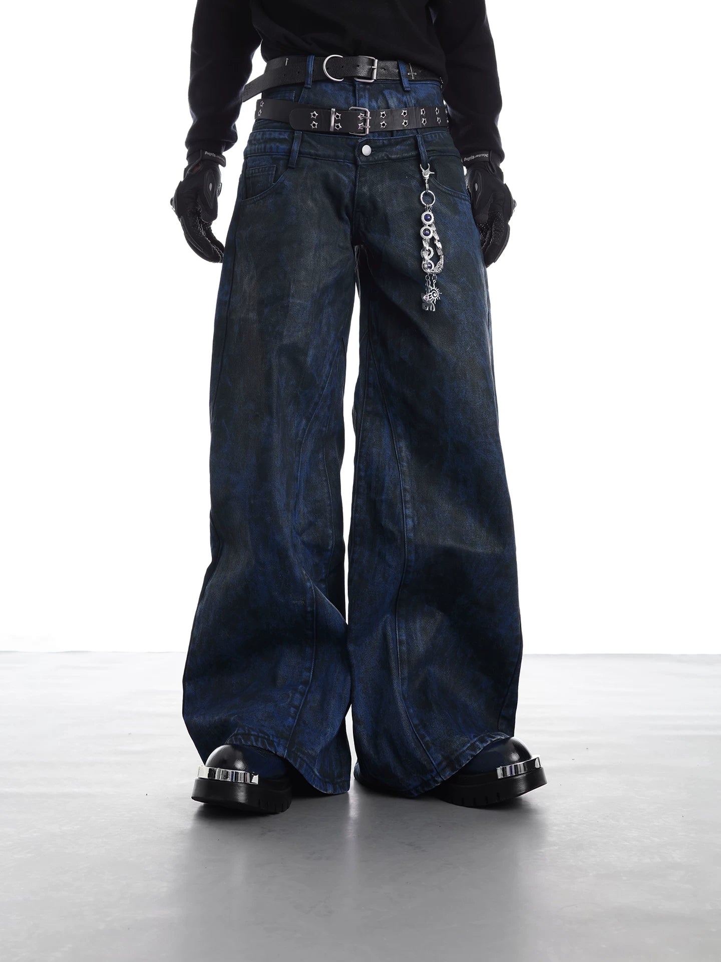 Obsidian Eclipse Wide-Leg Denim