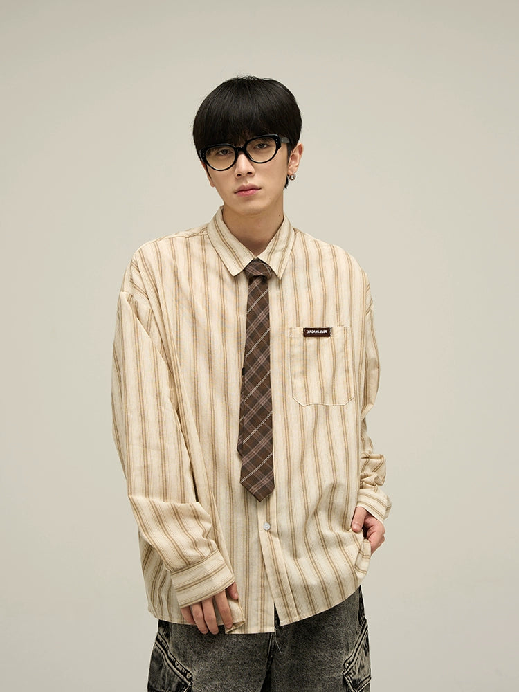 Classic Vertical Striped Oversized Shirt