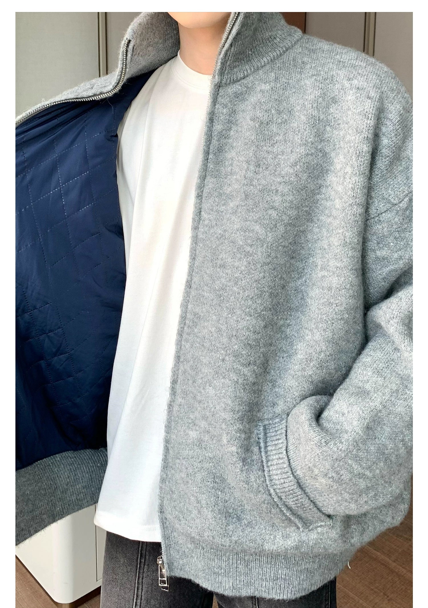 Zip Up Knit Jacket