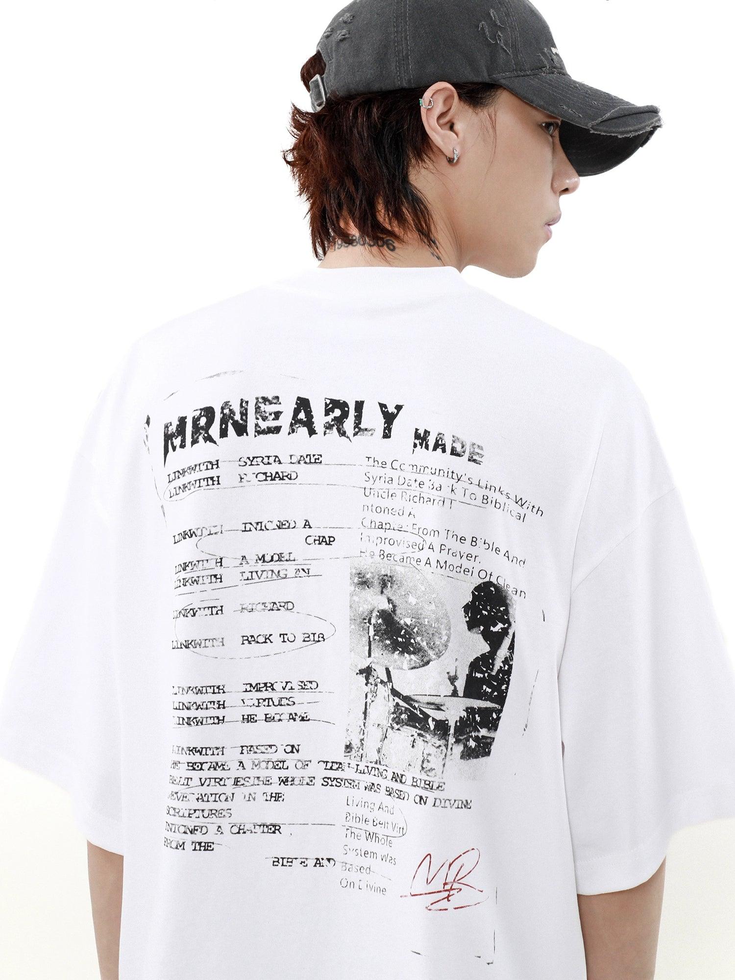 Mrnearly Graphic Print Oversized Tee - Unisex Urban Streetwear Statement