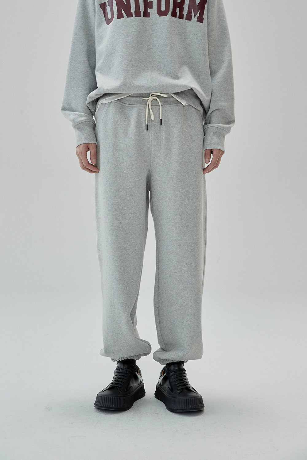 Full Zip Hooded Sweatshirt & Straight Leg Cuffed Pants Set