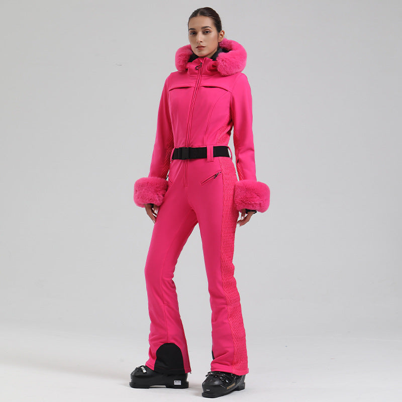Alpine Luxe Fur-Trim Ski Suit