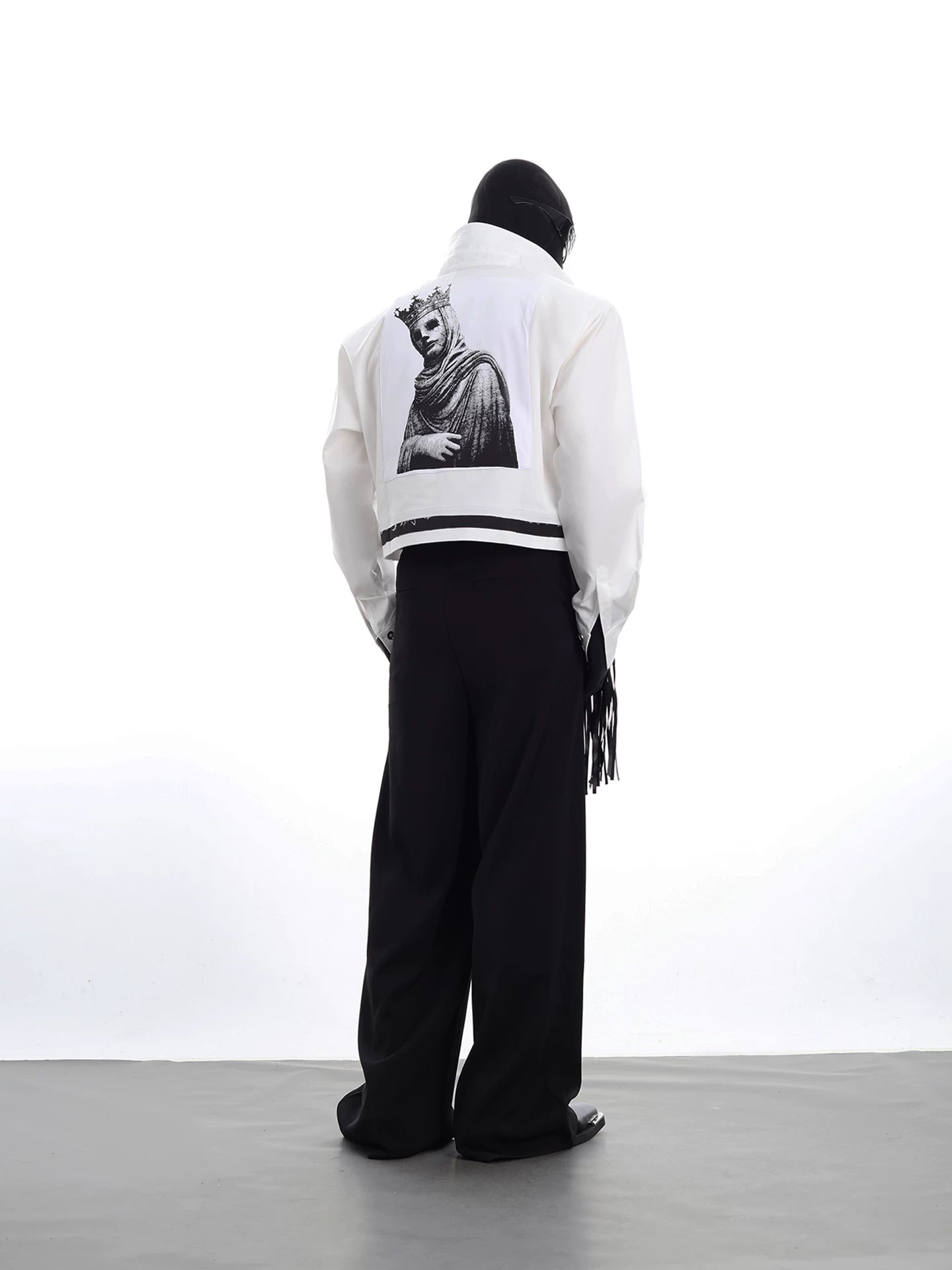 Crowned Relic Monochrome Cropped Jacket