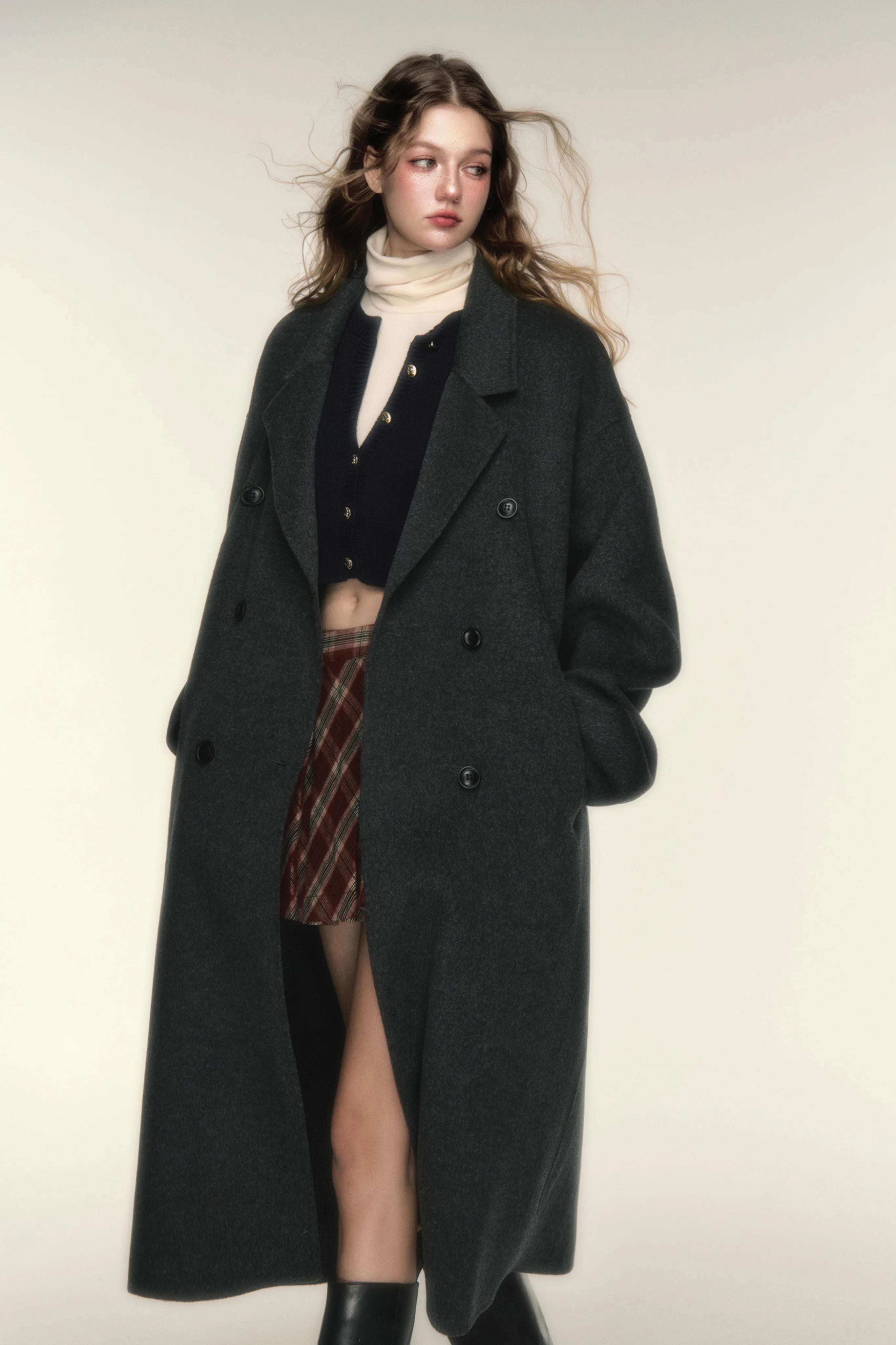Metro Classic Double‑Breasted Wool Coat
