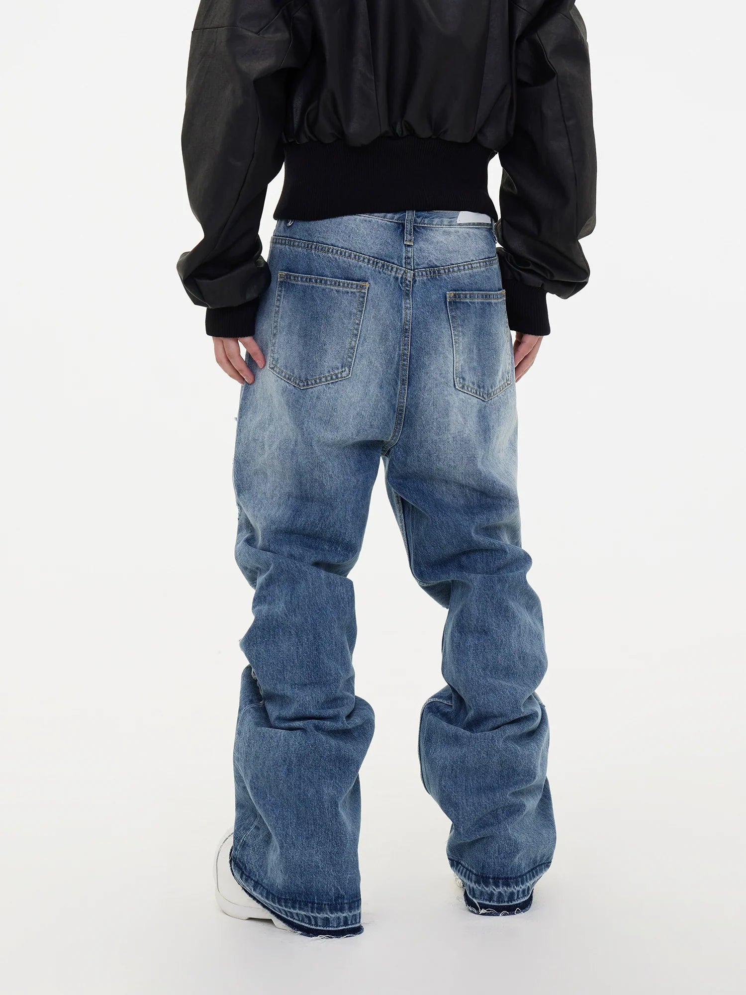 Ripped Light Wash Distressed Baggy Jeans