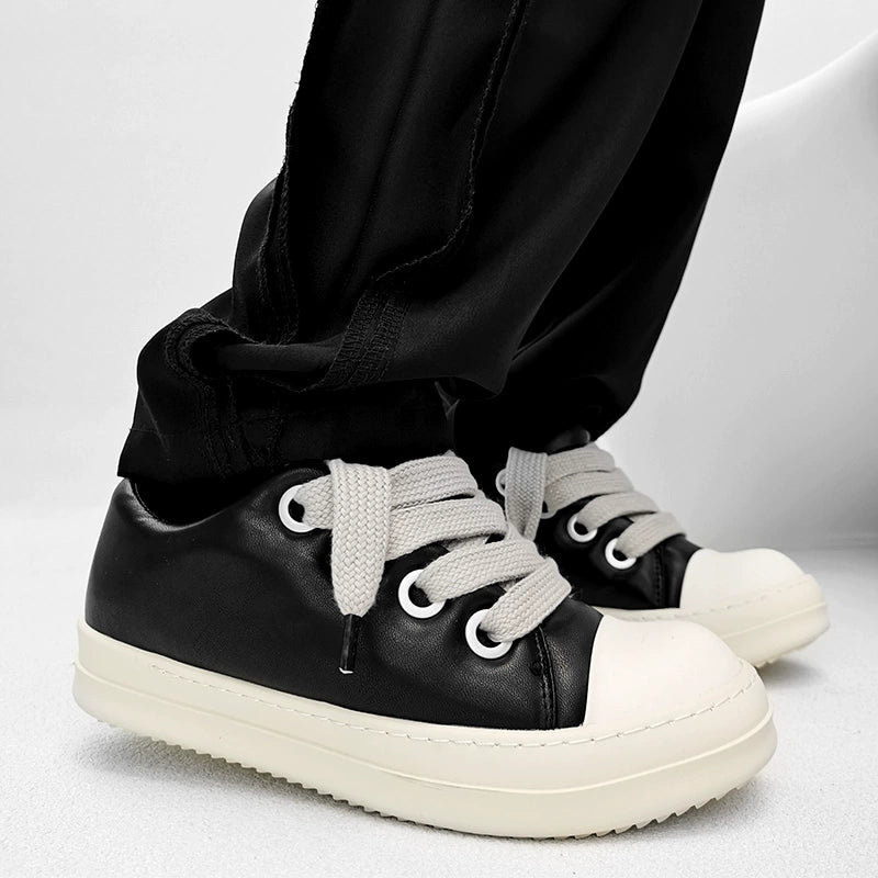 Black Thick Sole Casual Sneakers