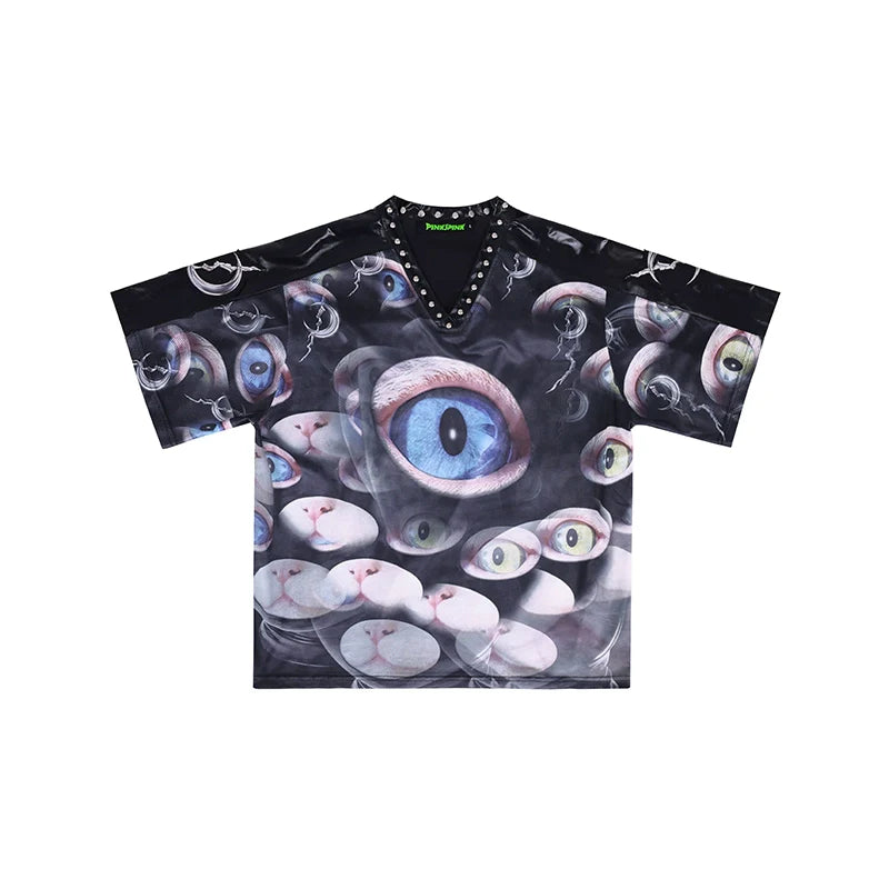 PINKSPINK Surreal Eyes Oversized T-Shirt - Black Multi