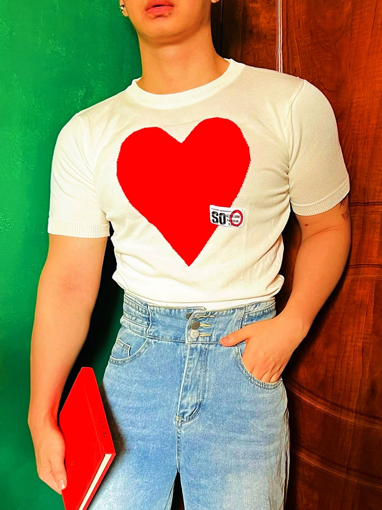 Heart Graphic Tee With Sale Tag Print