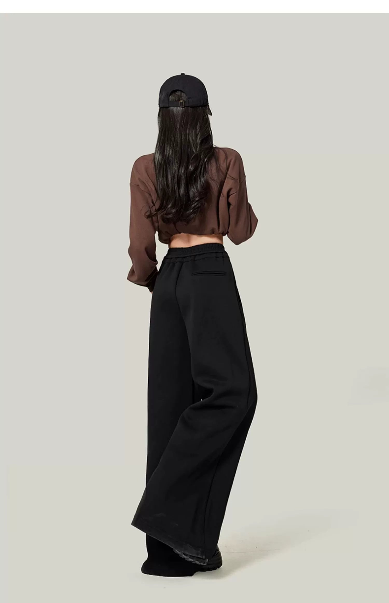 Fleece-Lined High-Waist Sweatpants - chiclara