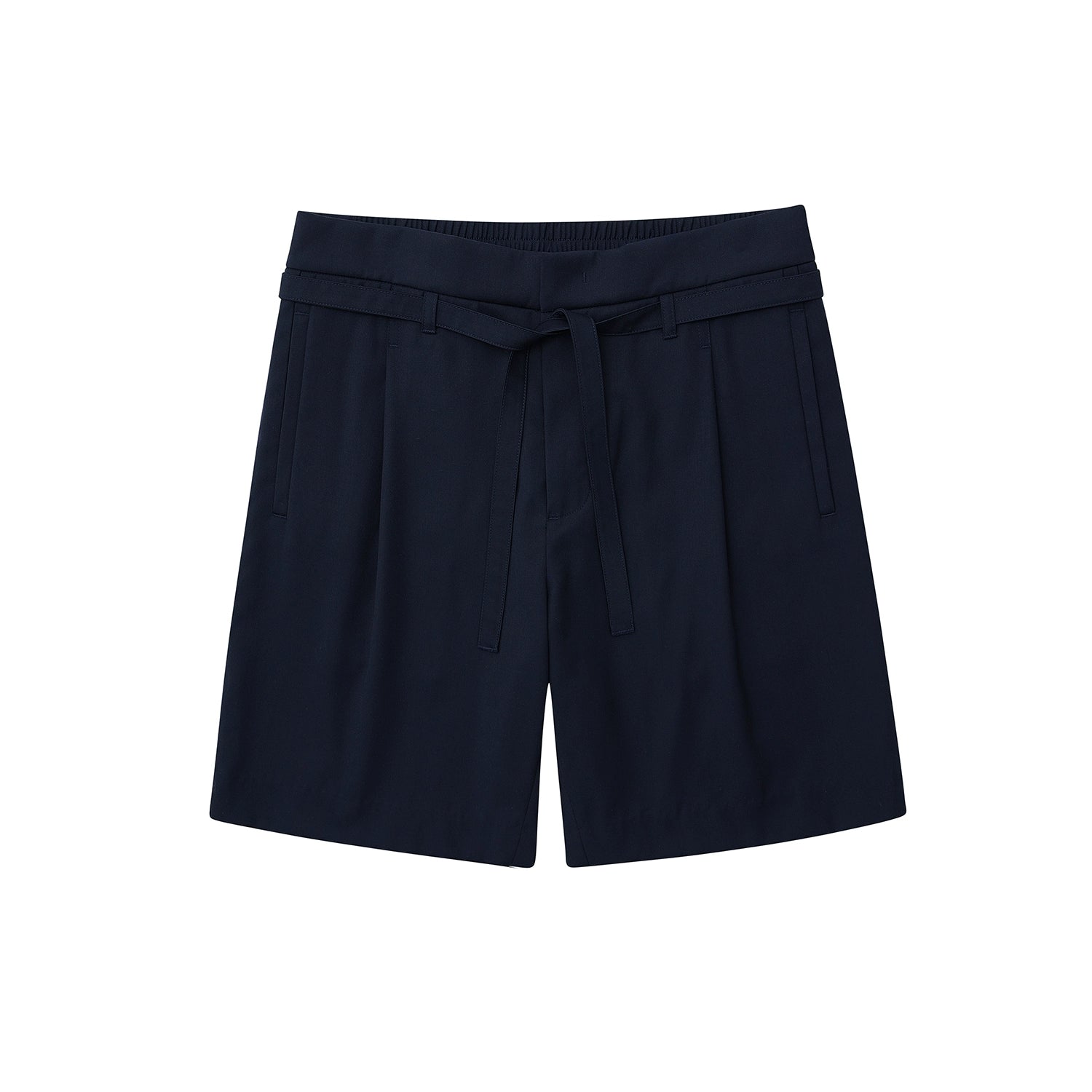 Drawstring Single-Pleat Shorts