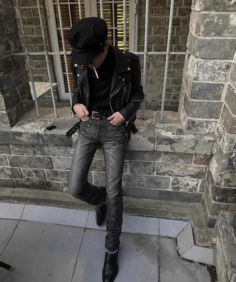 Mercury Sheen Oil-Slick Coated Jeans