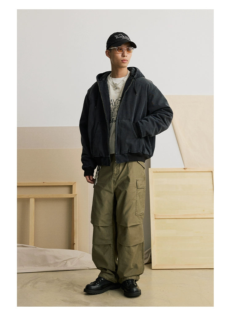 Straight-Leg Multi-Pocket Loose Casual Pants