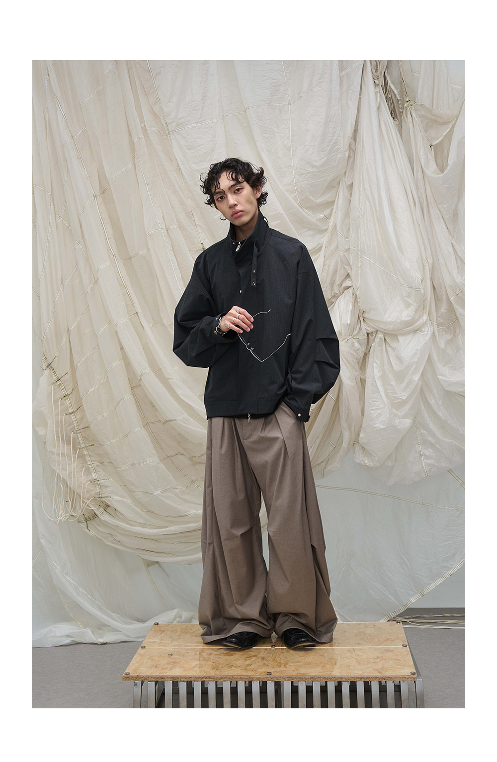High Collar Oversized Bomber Jacket