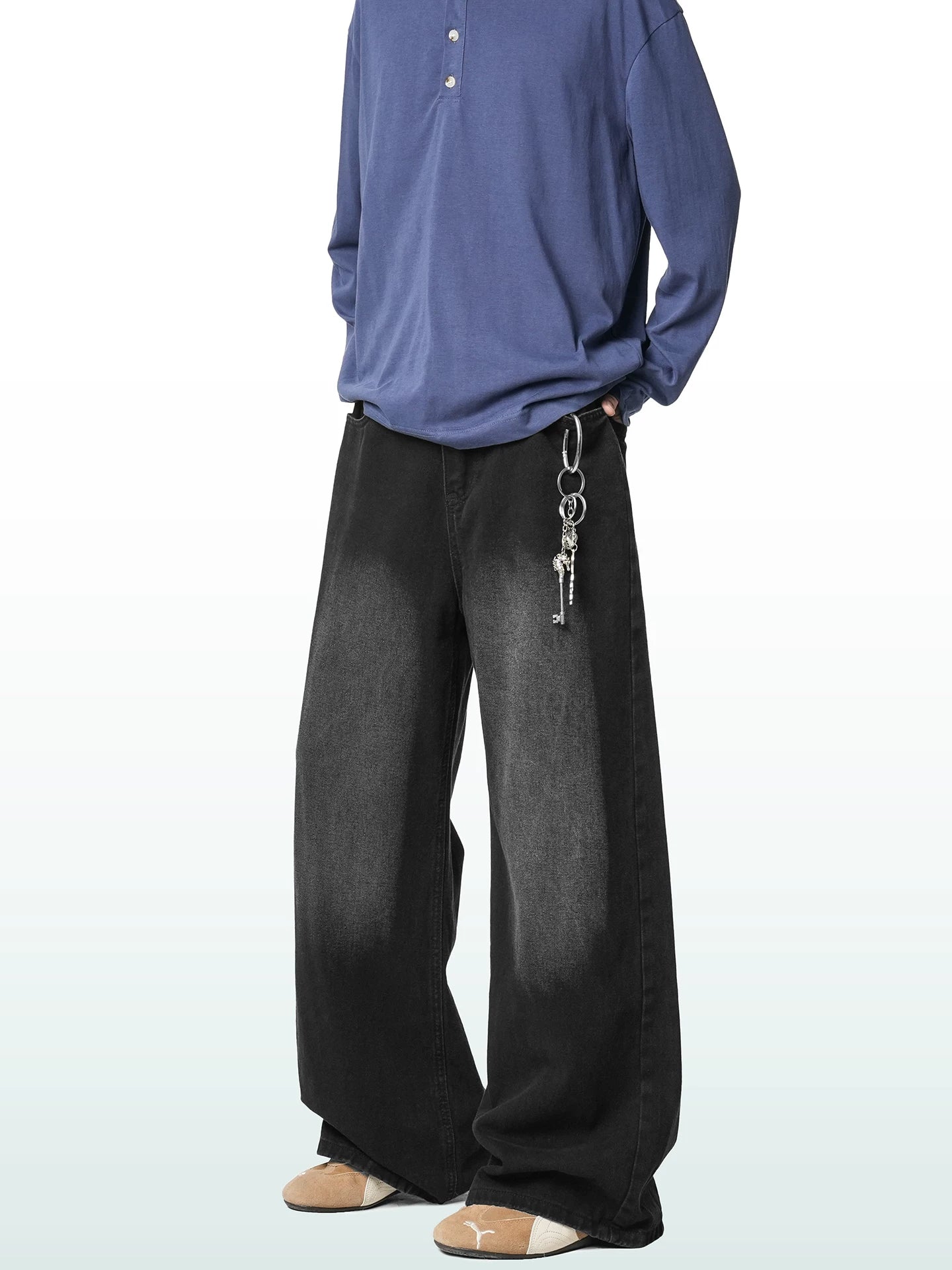 Harbor Fade Wide-Leg Jeans