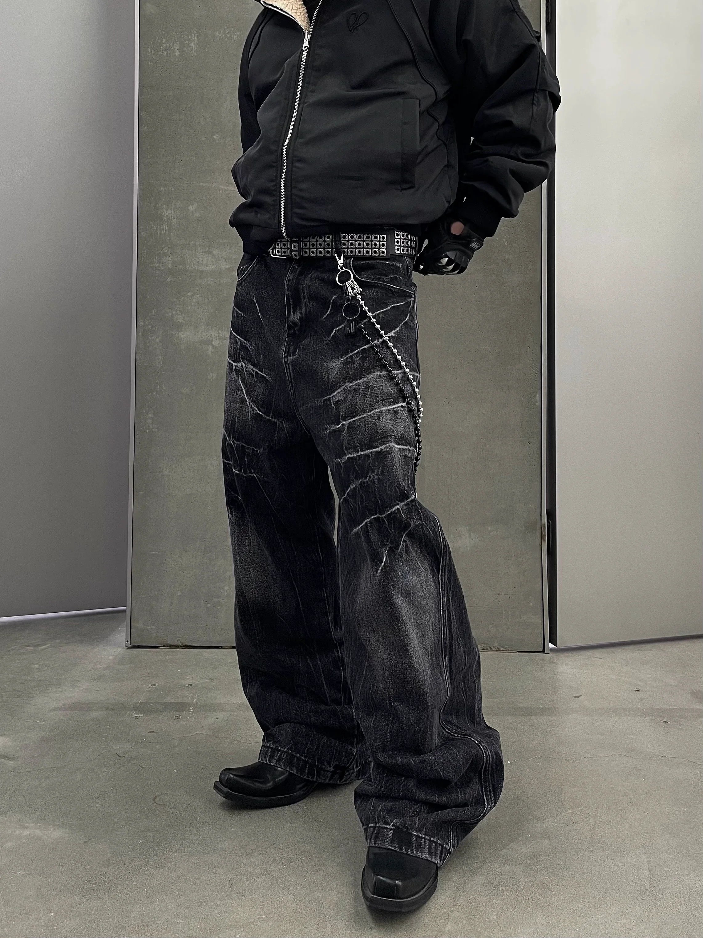 Midnight Shatter Wide Leg Jeans