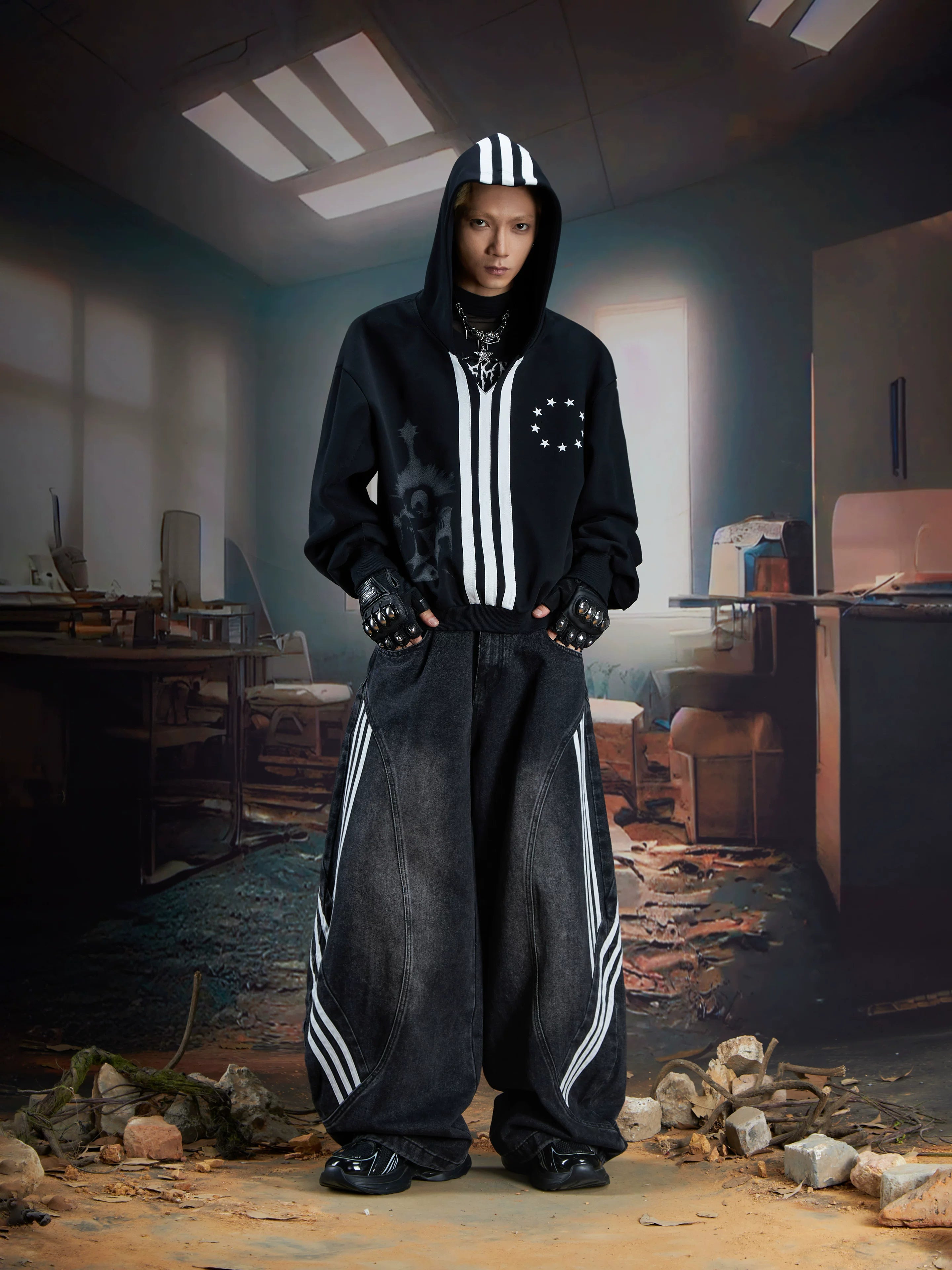 Arcwave Triple-Stripe Balloon Jeans