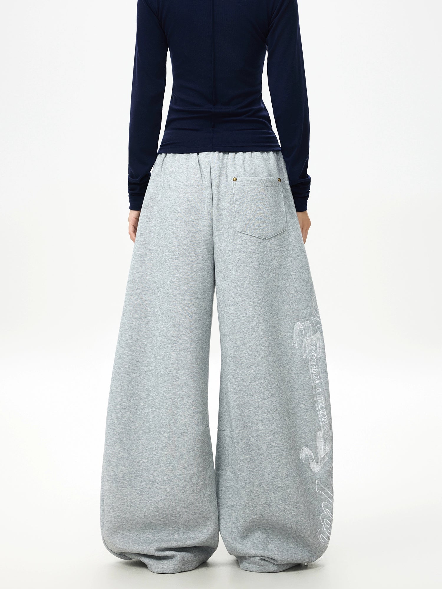 Silver Drift Wide-Leg Sweatpants