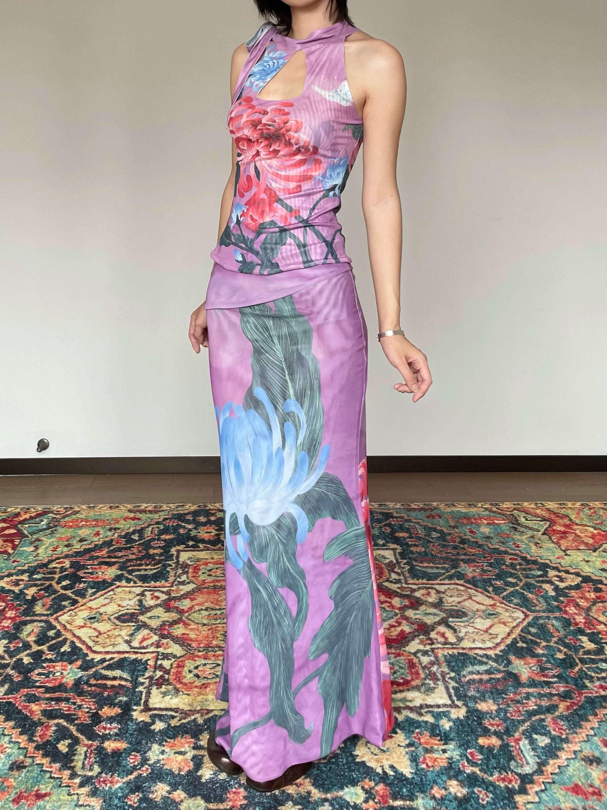 Watercolor Iris Gown