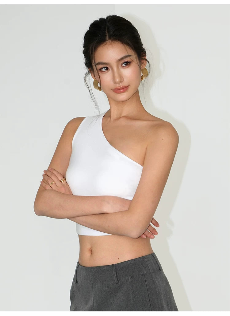 Asymmetry Chic One‑Shoulder Crop Top