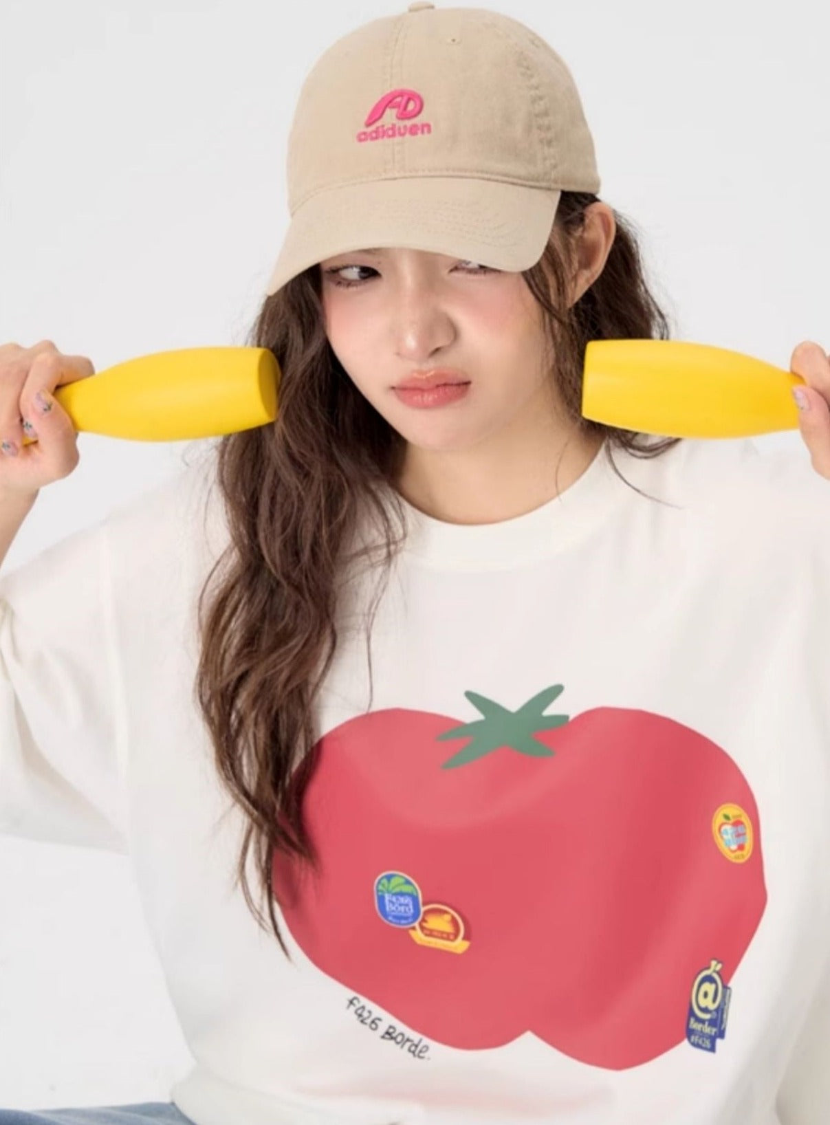 Loose Fit Fruit Label Tee - chiclara