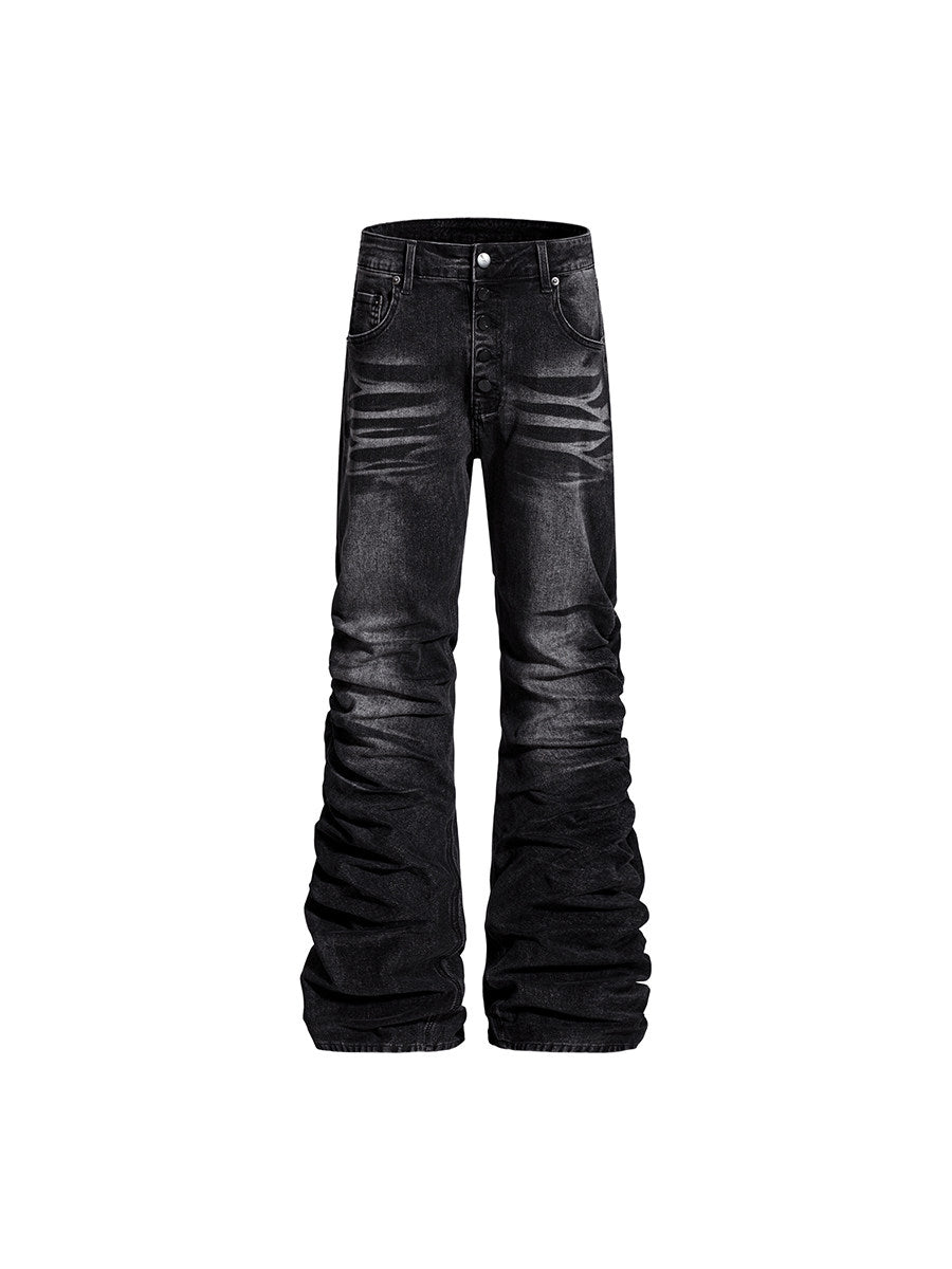 Men's Washed Stacked Straight-Leg Jeans
