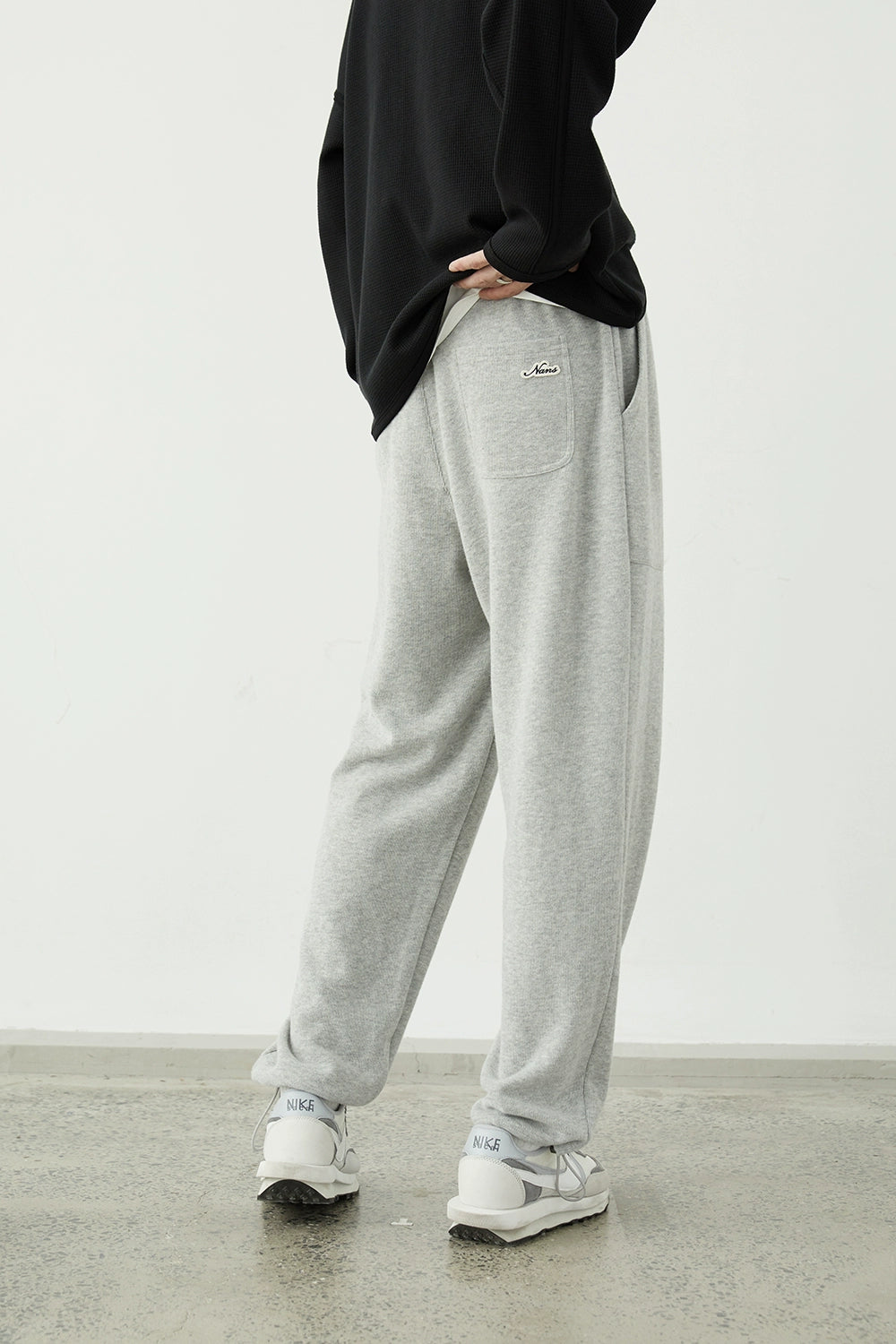 Drawstring Wide-Leg Athletic Pants