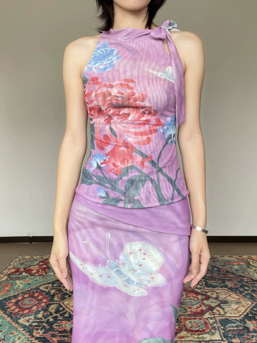 Watercolor Iris Gown