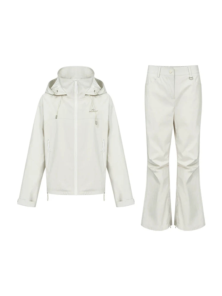 Stand Collar Jacket and Casual Pants Set