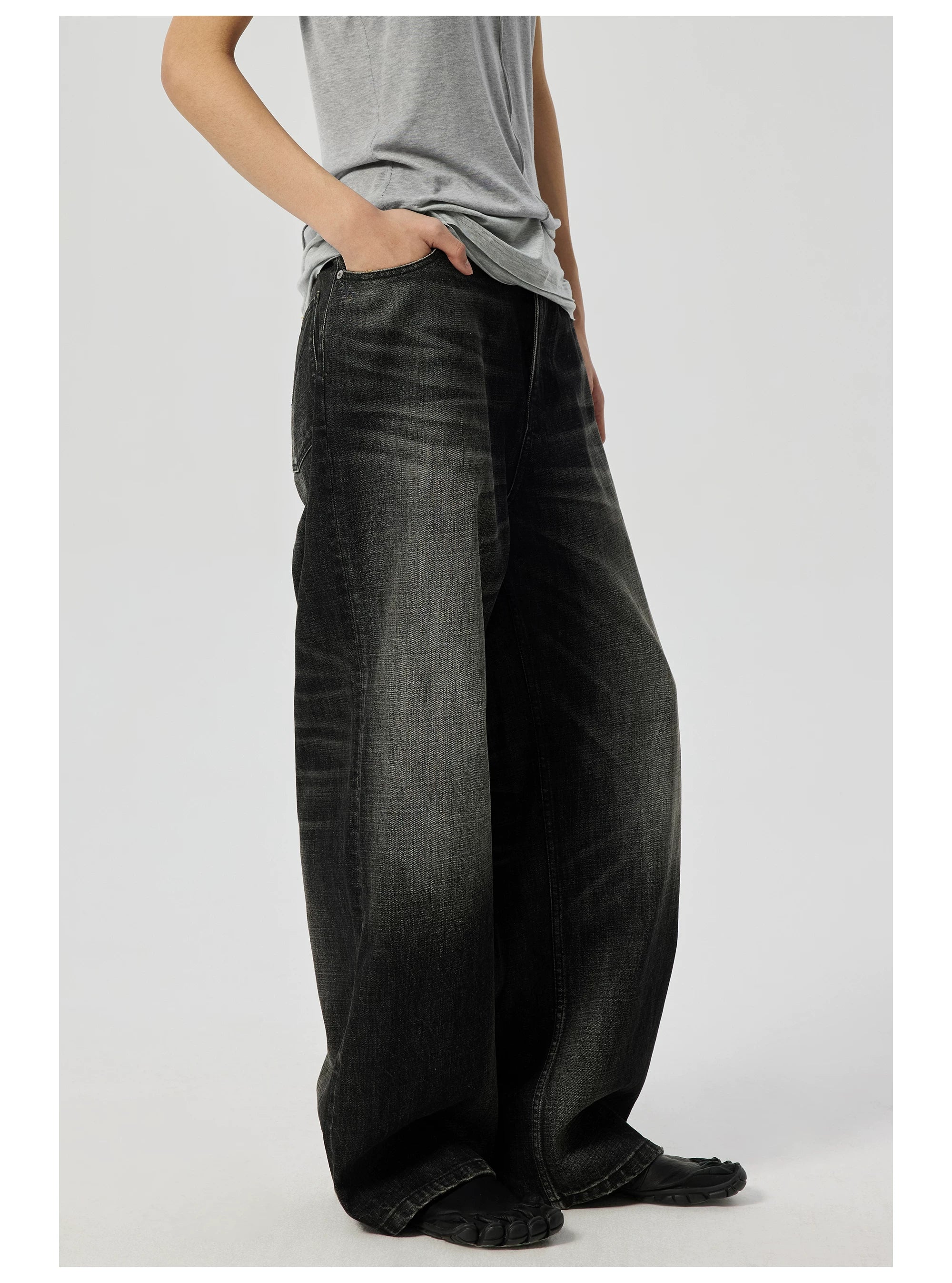 Shadow Wash Baggy Denim Jeans