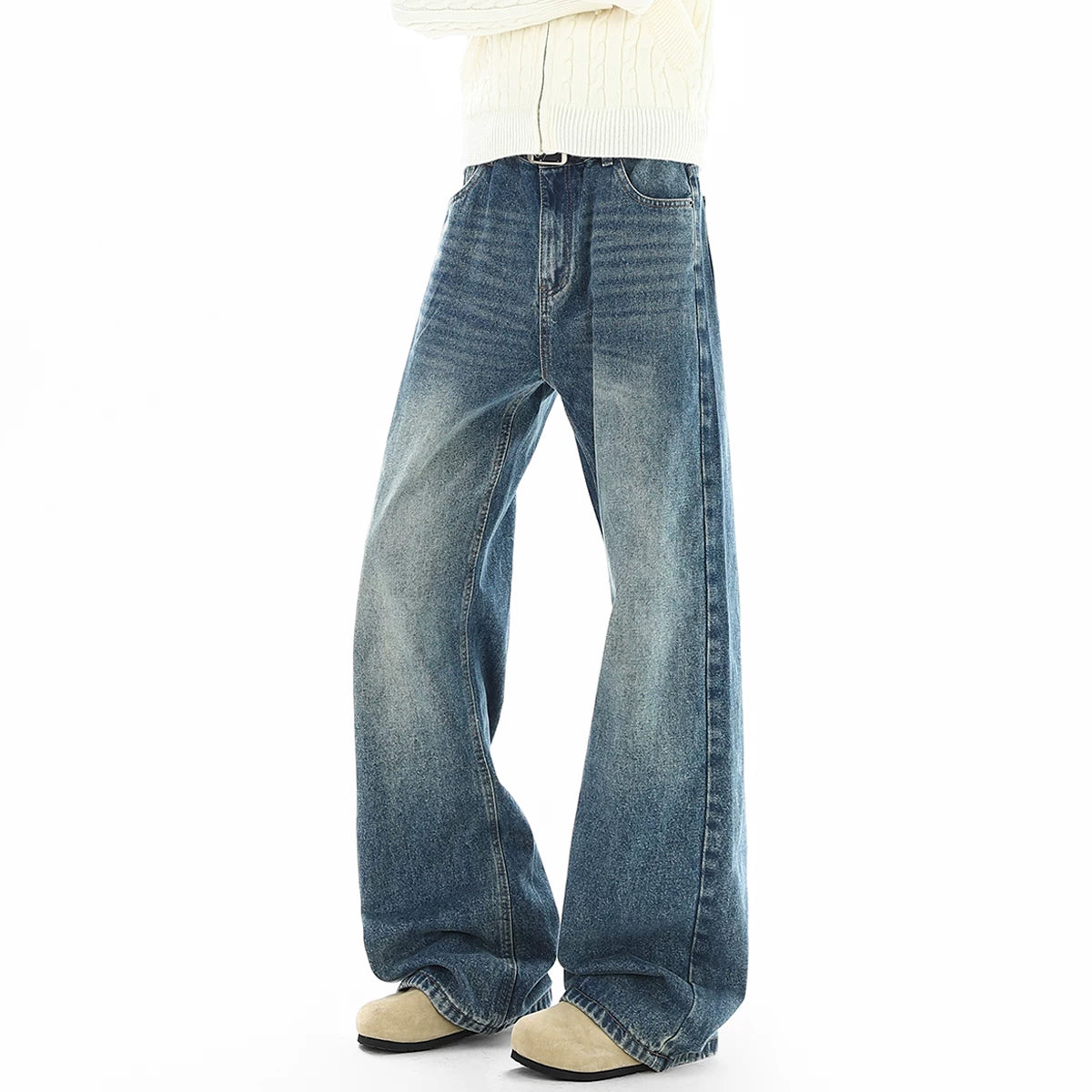 Fadewave Ultra‑Wide Vintage Jeans