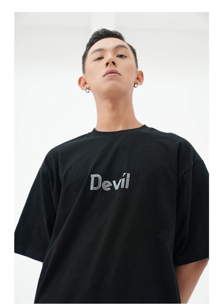 Devil Text Oversized T-Shirt - chiclara