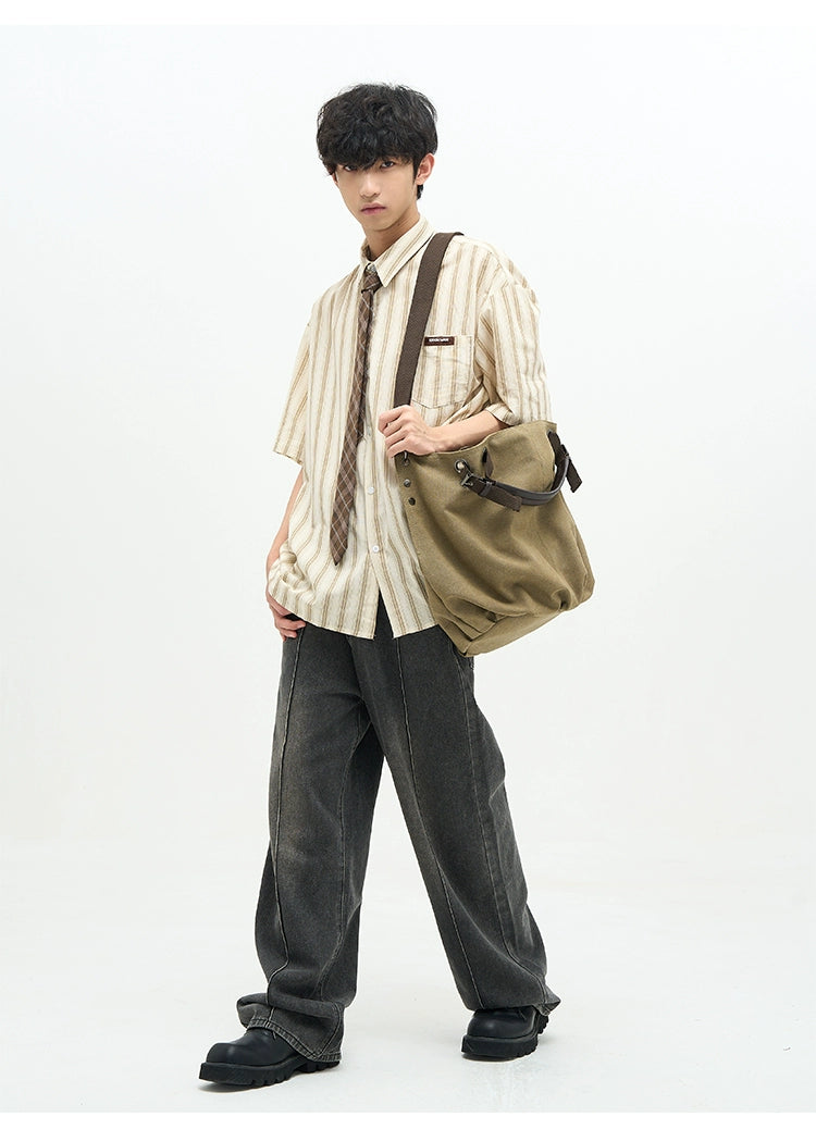 Classic Vertical Striped Oversized Shirt