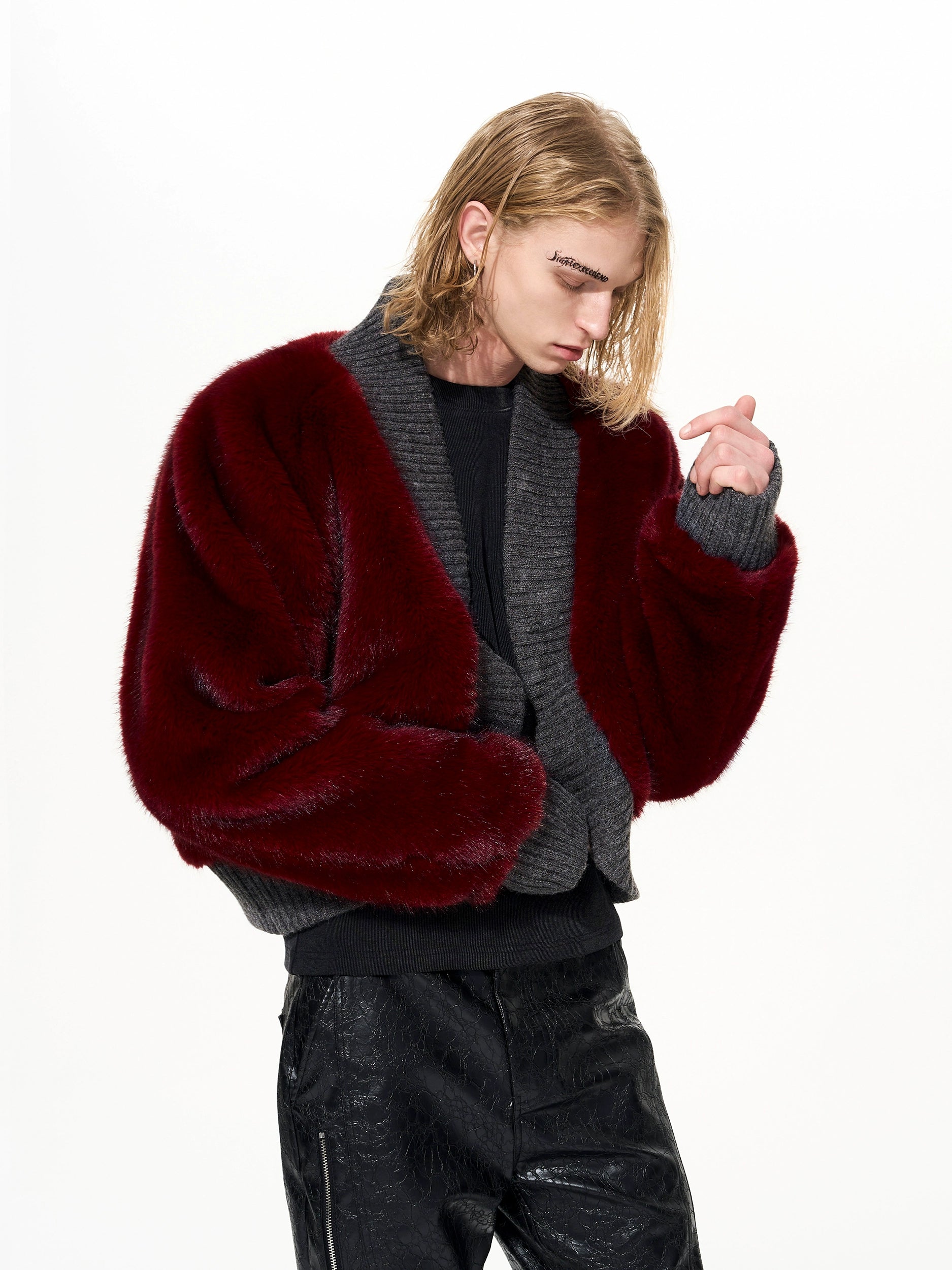 Crimson Cloud Faux Fur Cardi-Jacket