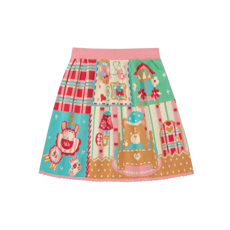 Sweet Bear Tea Party Knit Skirt