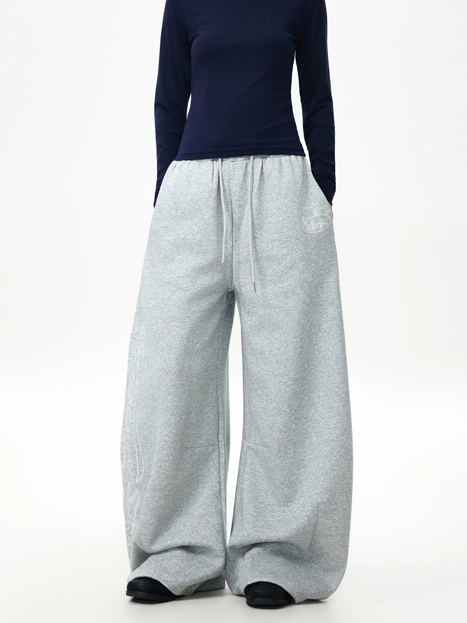 Silver Drift Wide-Leg Sweatpants