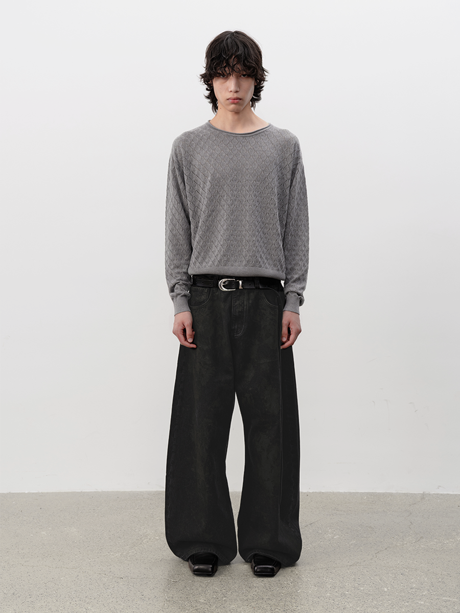 Washed Black Ultra Wide-Leg Puddle Jeans