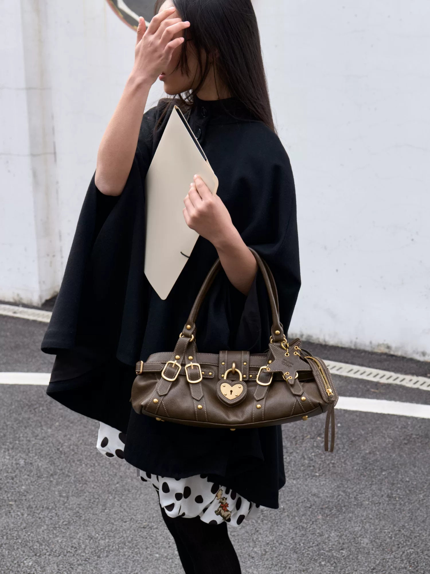 Heart-Lock Belted East-West Satchel - view 2