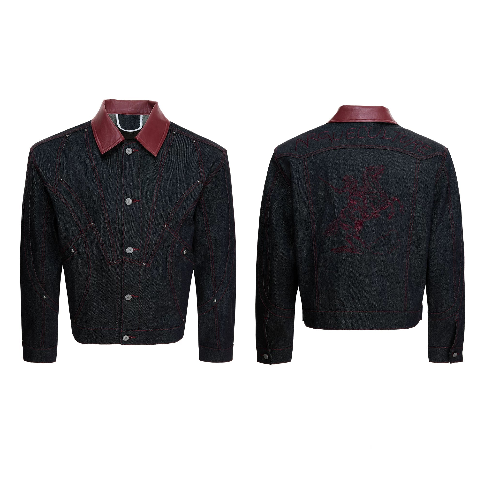 Crimson Yoke Cavalry Denim Jacket