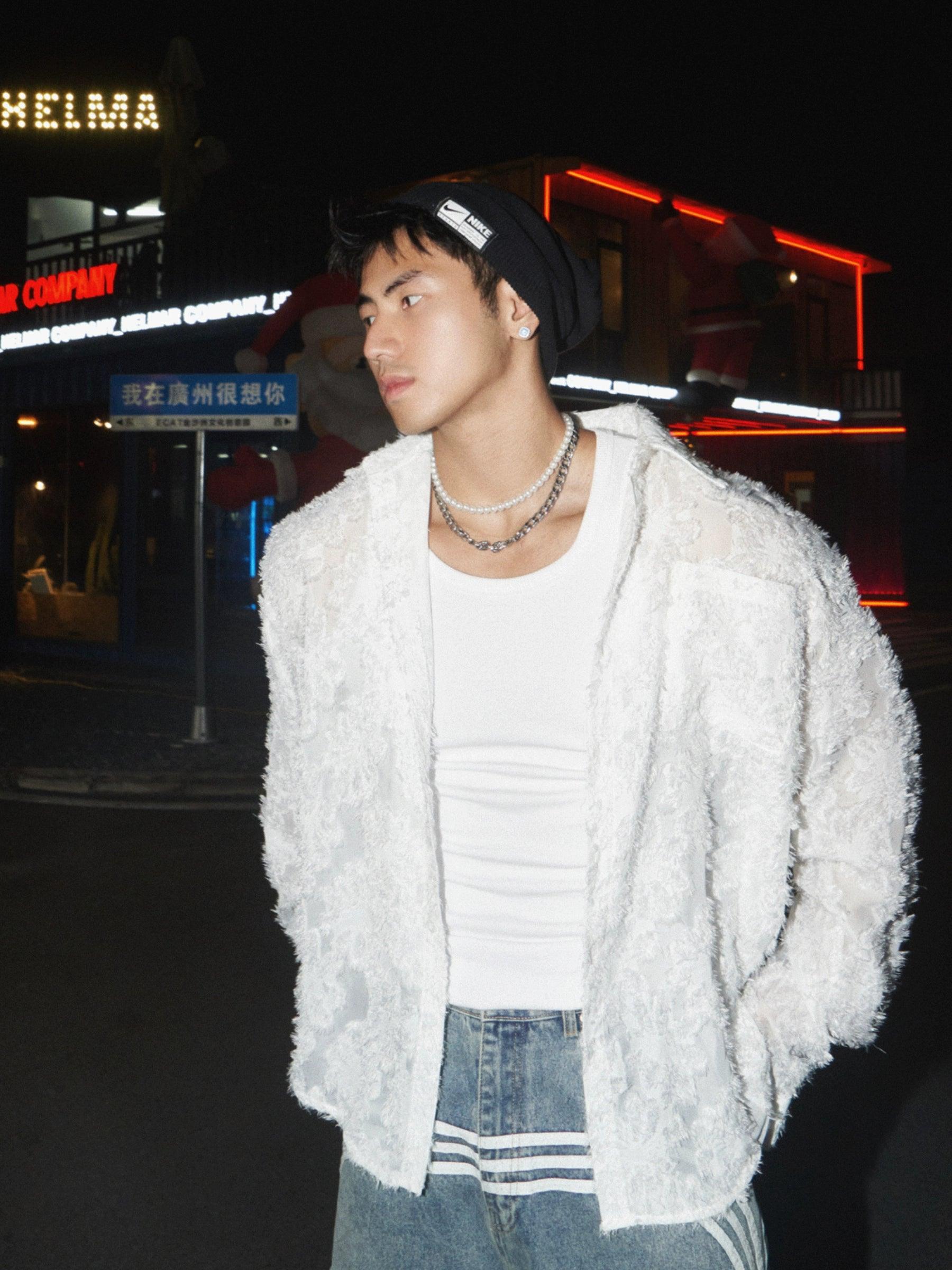 Fuzzy White Oversized Jacket