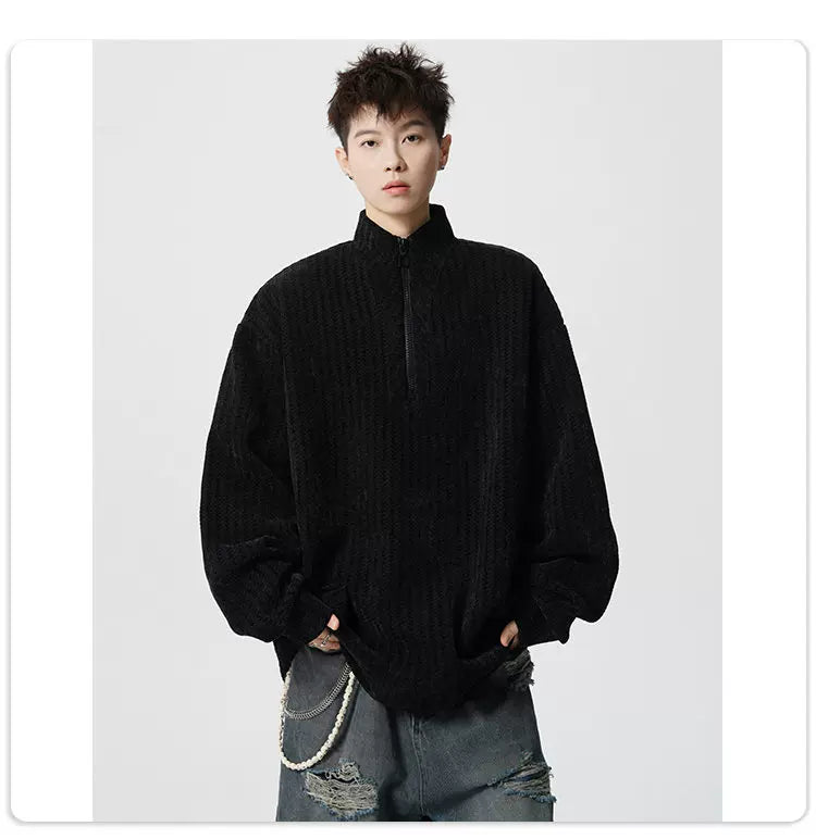 Pixel Weave Half-Zip Pullover