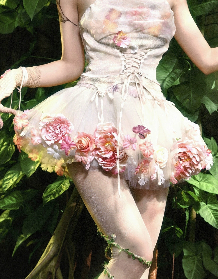 Flower-patterned Tulle Petticoat