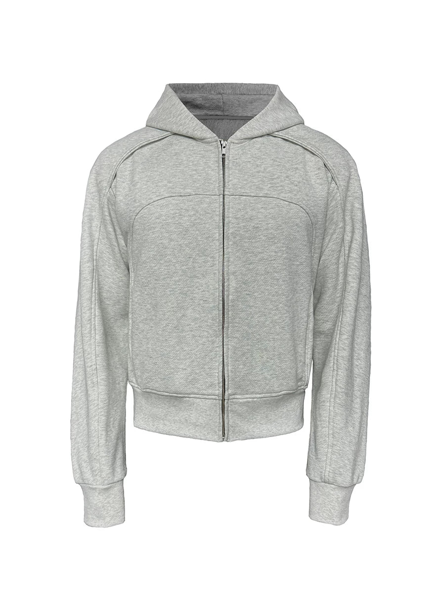 Panelled Zip-Up Hoodie