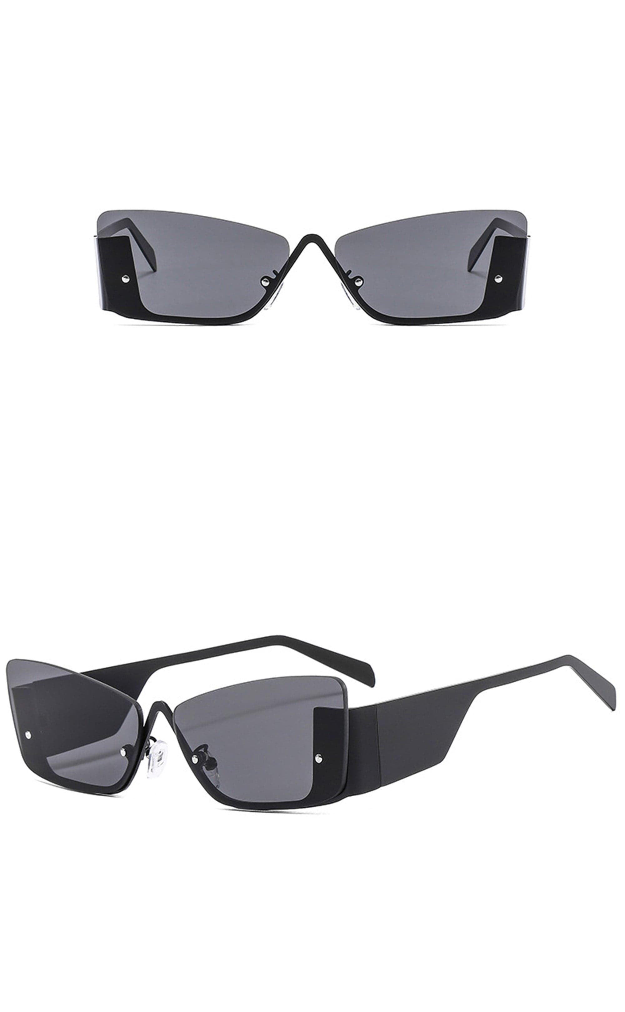 Angular Half-Frame Shield Sunglasses - view 9