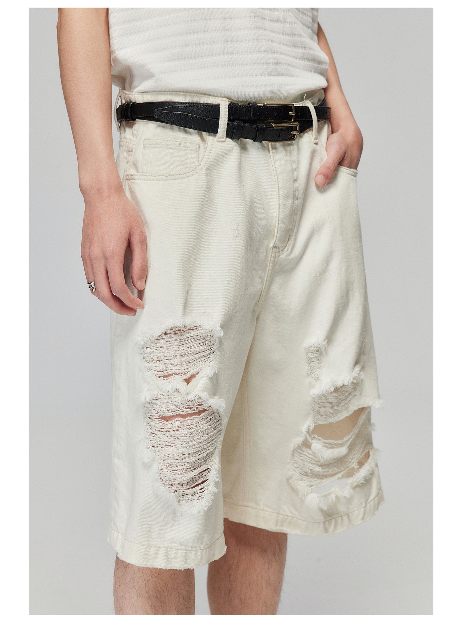 Distressed Denim Culottes