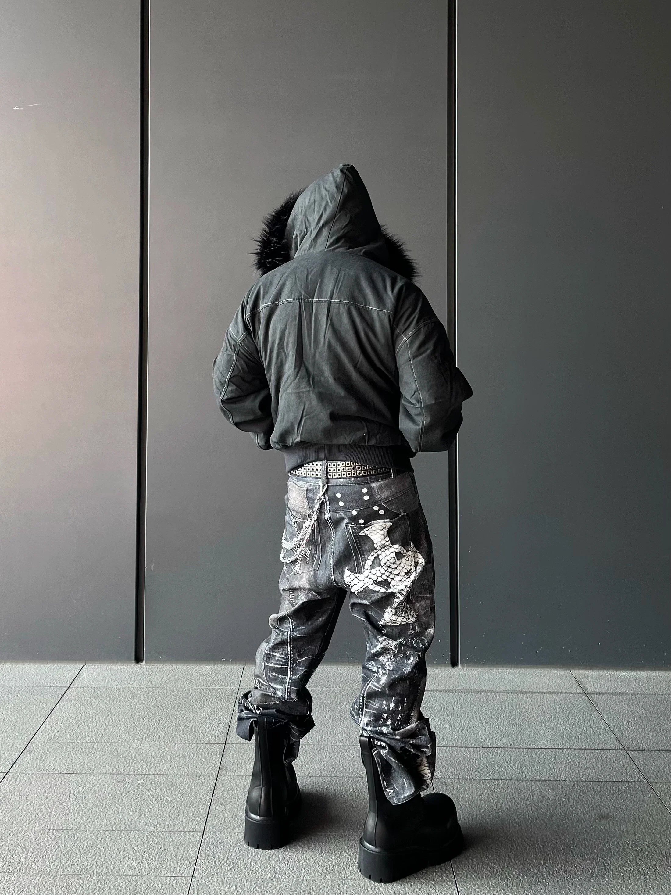 Nightfall Luxe Fur Hood Bomber Jacket