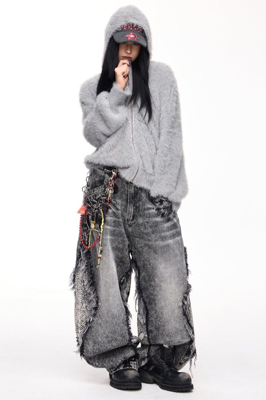 Men's Raw-Edged Wide-Leg Trousers