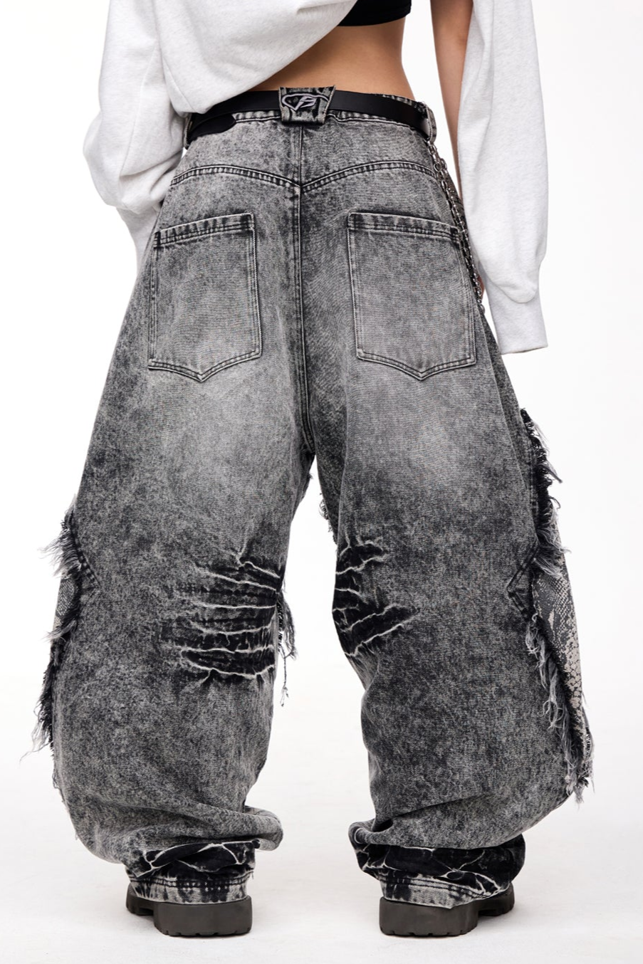 Men's Raw-Edged Wide-Leg Trousers