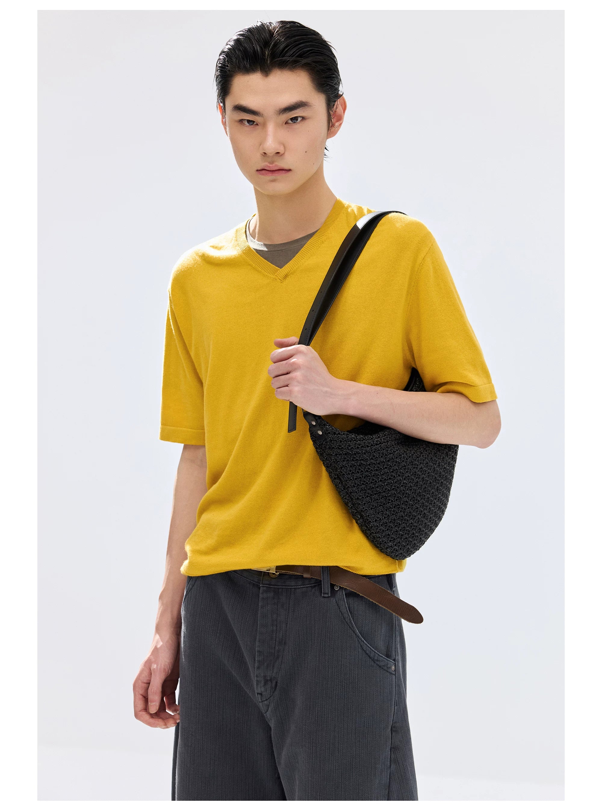 Black Woven Shoulder Bag