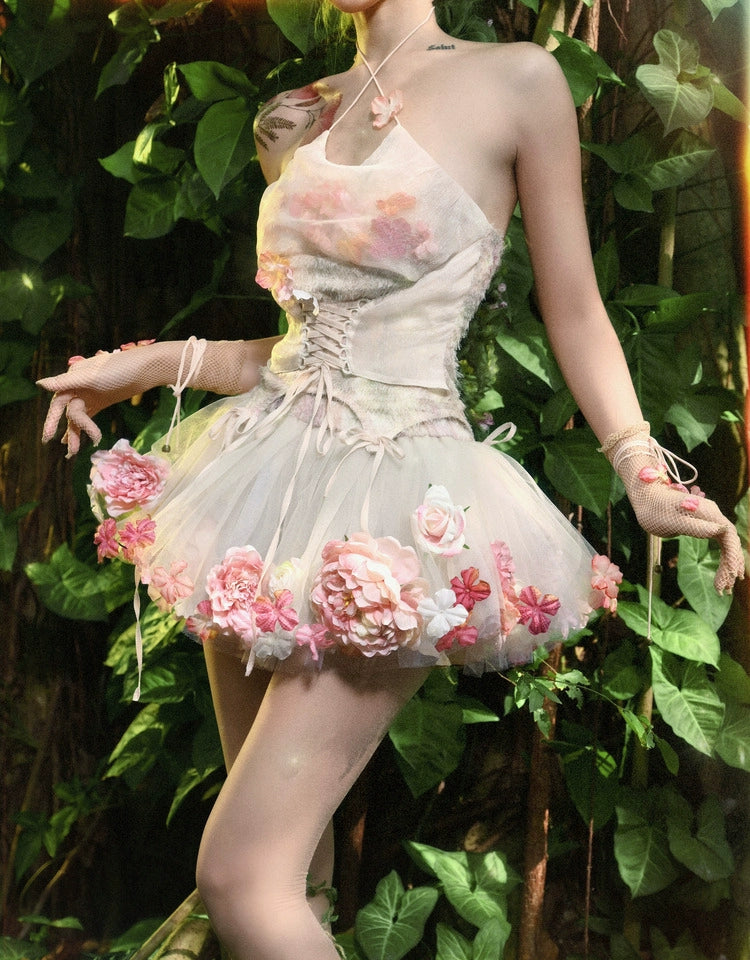 Flower-patterned Tulle Petticoat