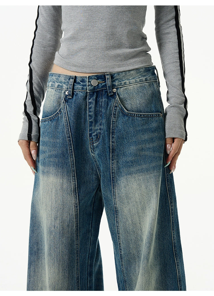 Retro Wash Relaxed Wide-Leg Jeans